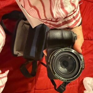 Sony Black Digital Camera with Silver Accents with case in original box